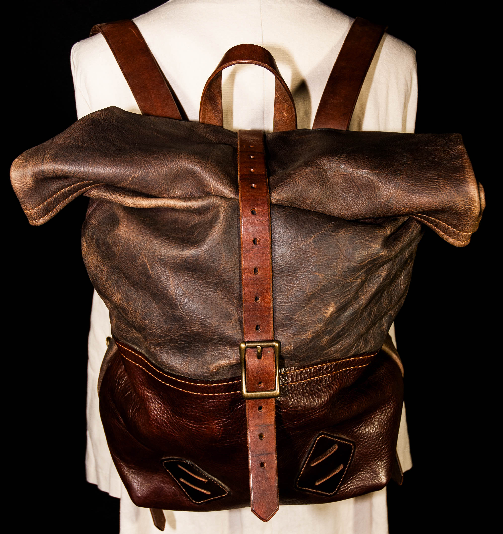 Brown Rolltop Backpack