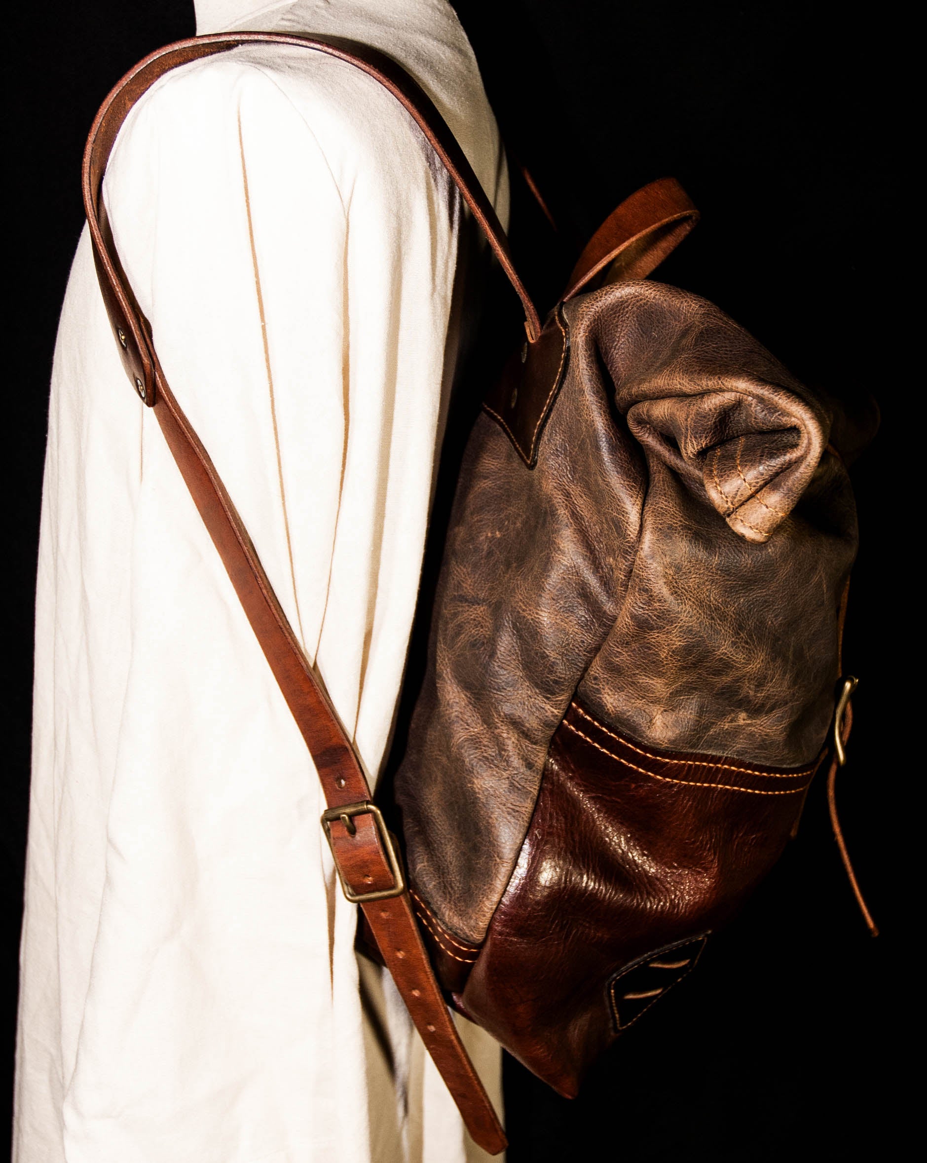 Brown Rolltop Backpack