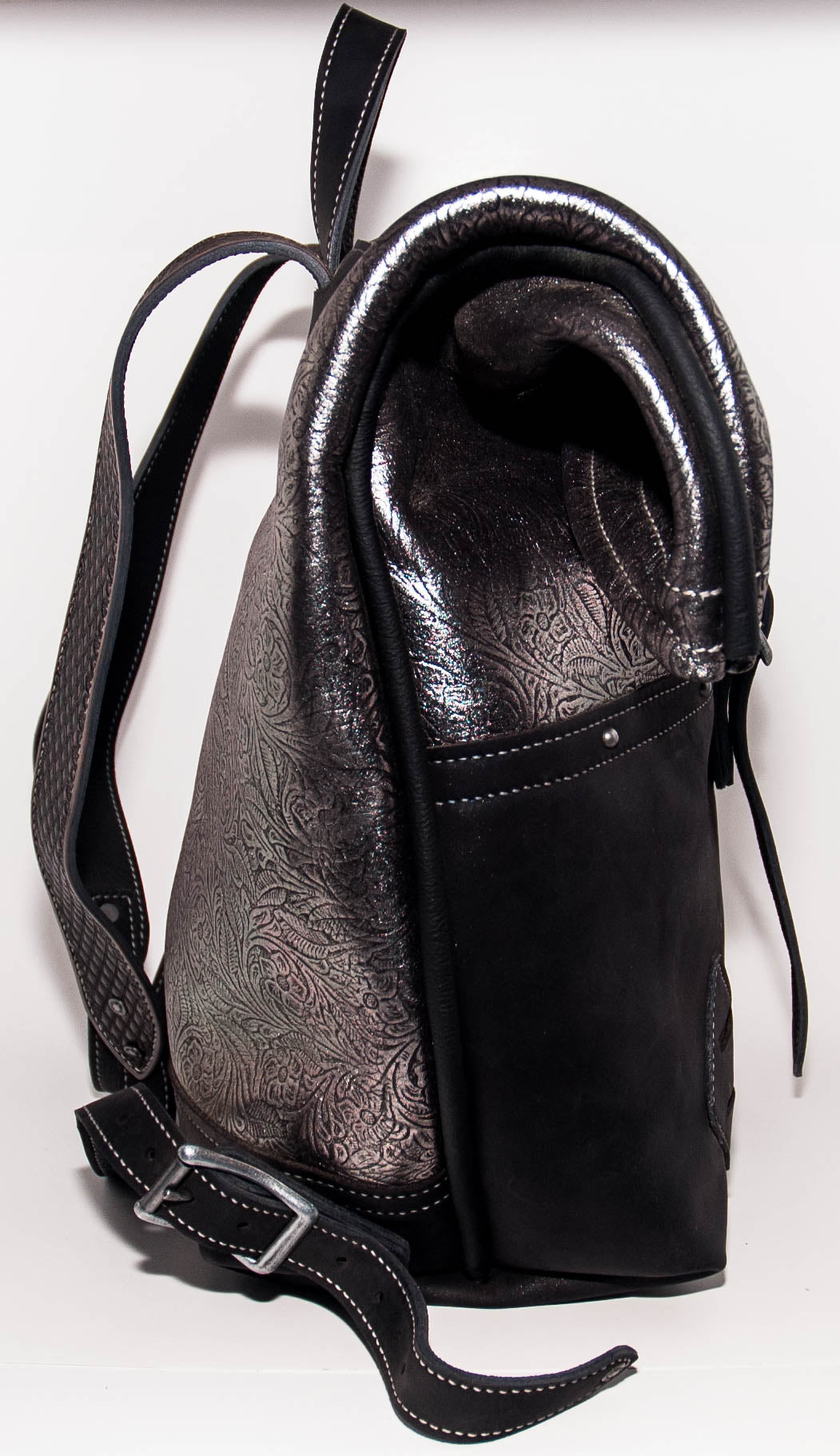 Black & Silver Rolltop bag