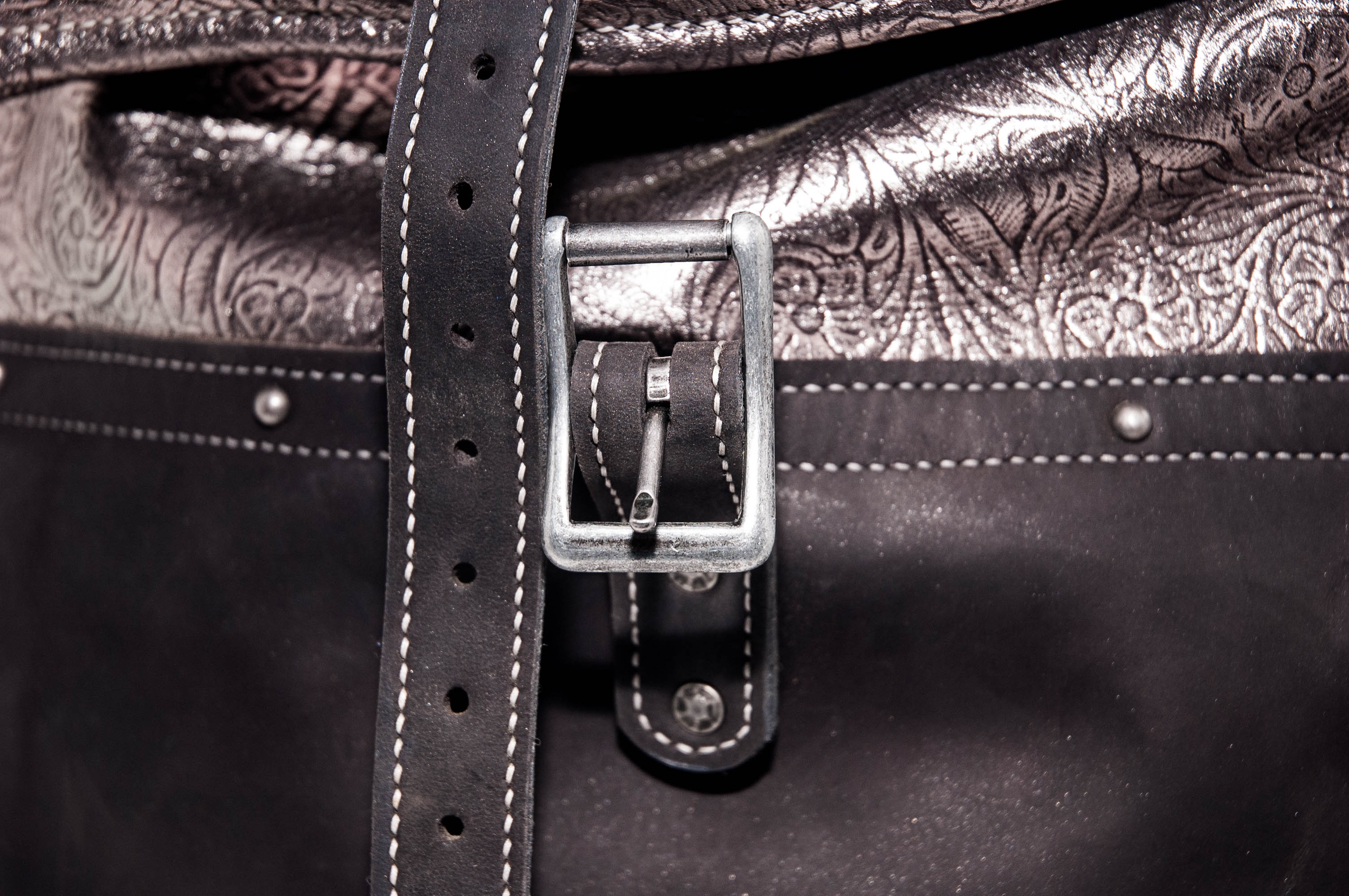 Black & Silver Rolltop bag