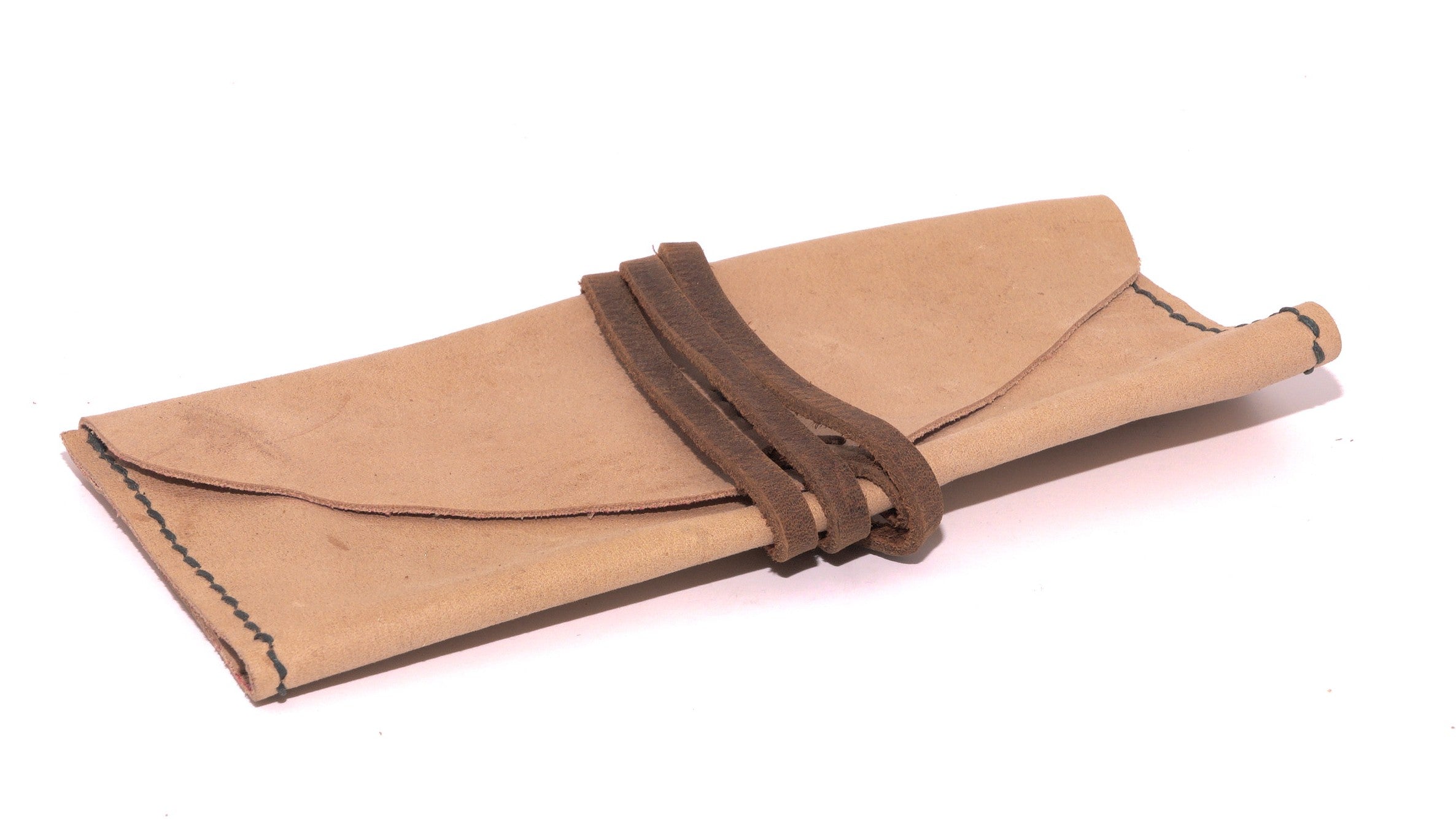 Leather Clutch - Tan, Brown Kodiak Lace