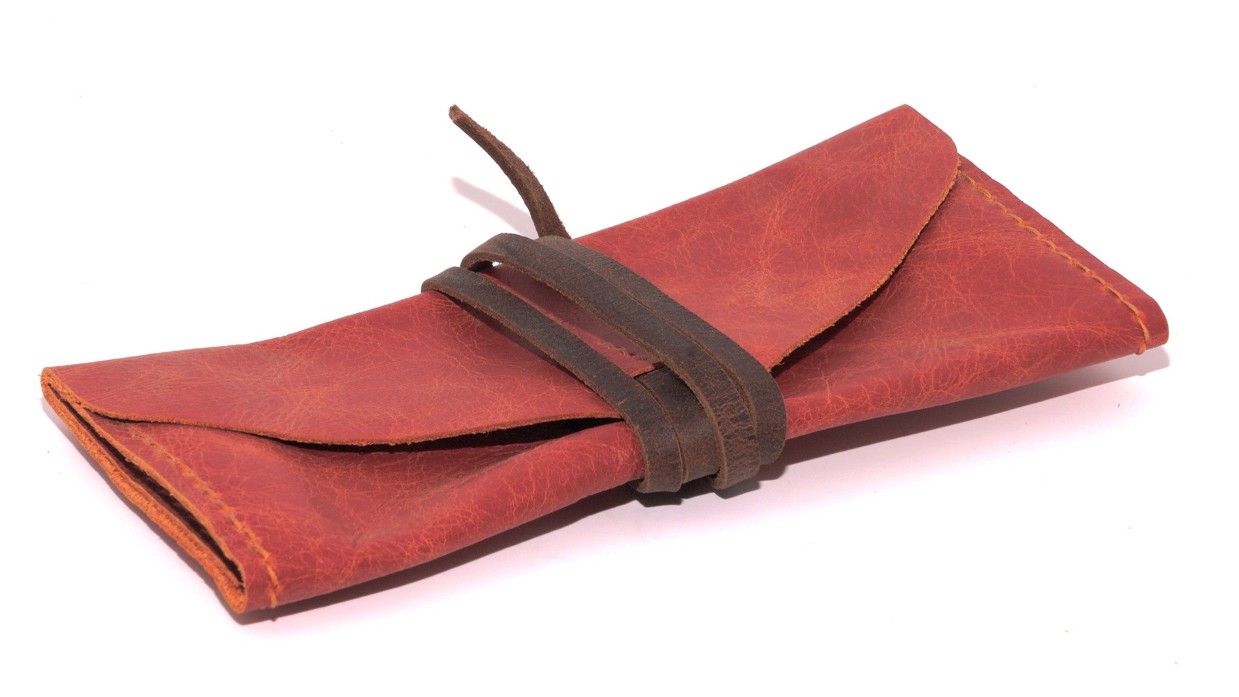 Leather Clutch - Kaleidoscope Orange