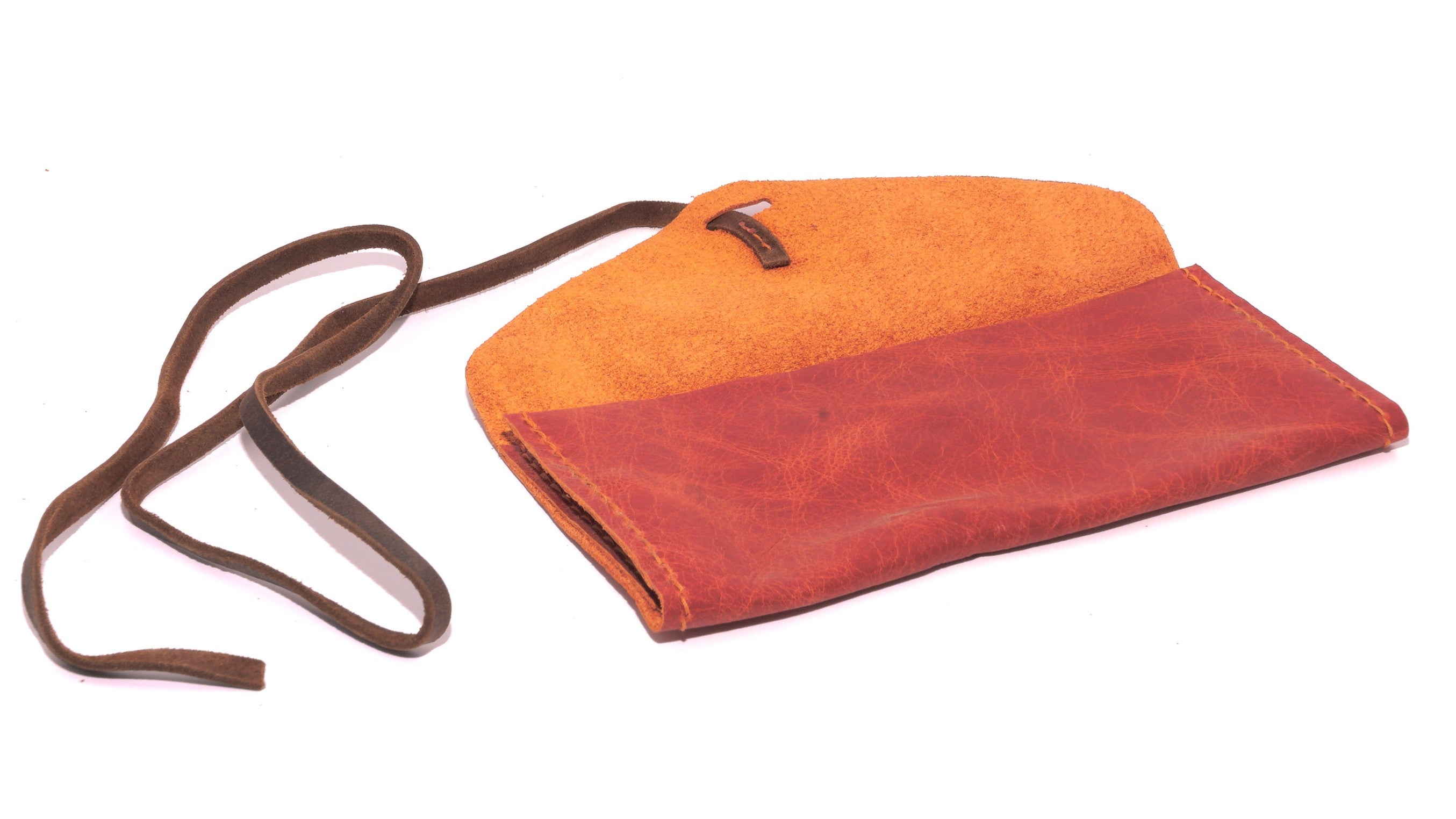 Leather Clutch - Kaleidoscope Orange