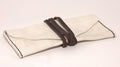 Leather Clutch - White Deerskin, Brown Kodiak Lace