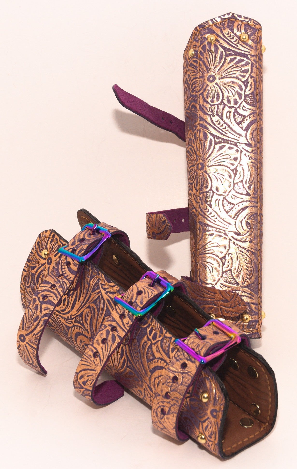 Purple & Gold Floral Bracers
