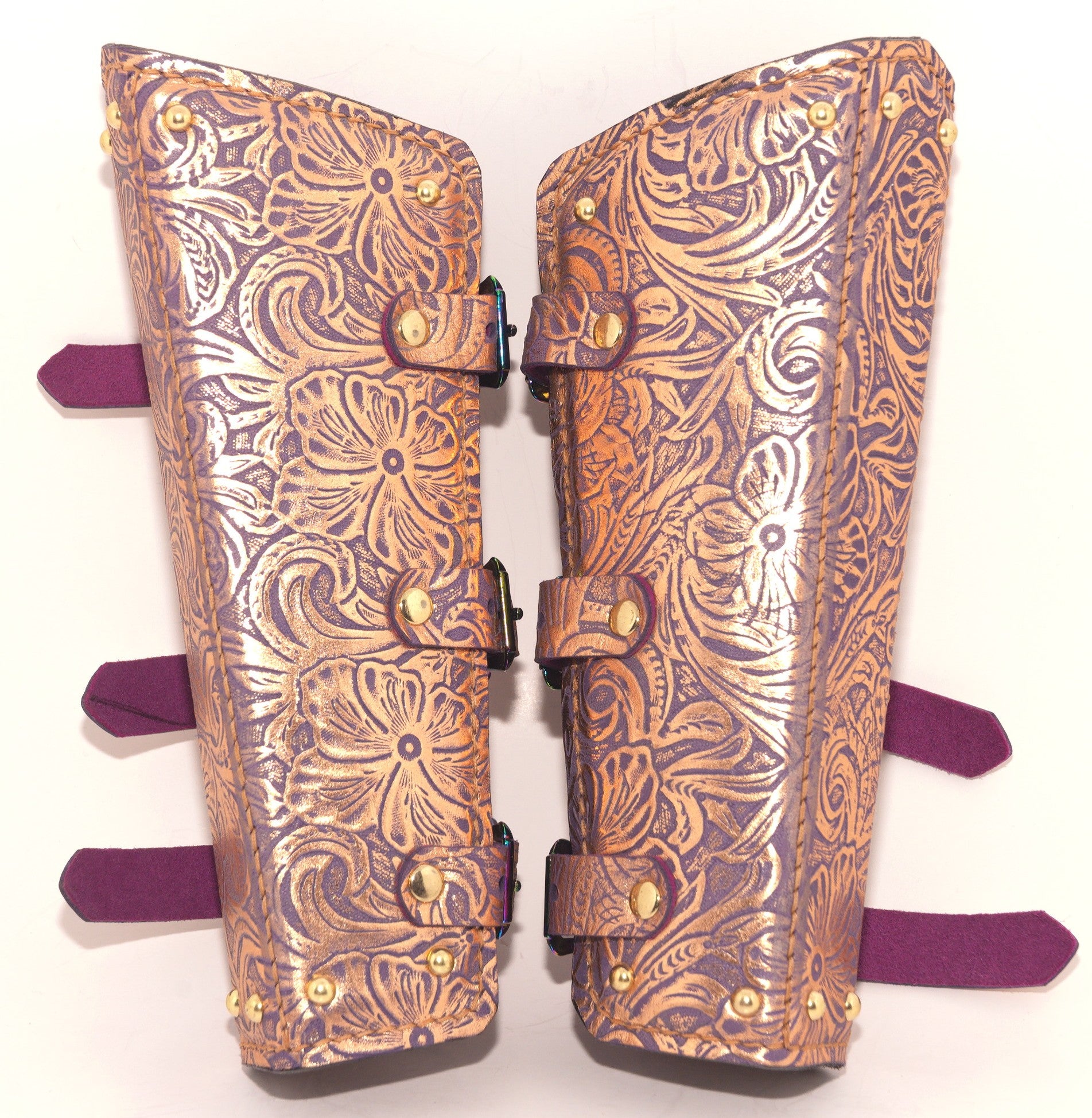 Purple & Gold Floral Bracers
