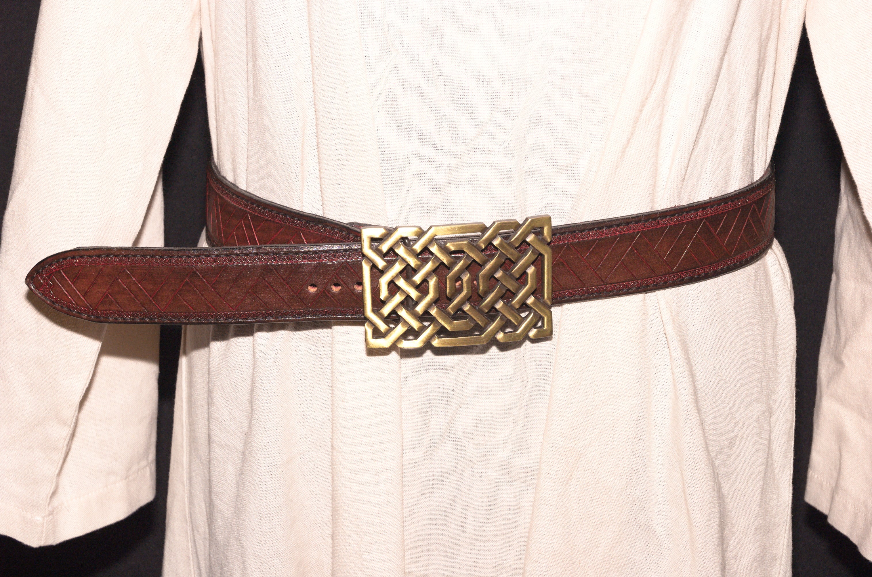 Antique Gold Celtic Buckle Belt